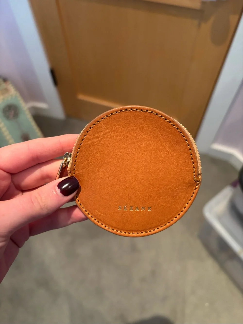 Sézane Tan Leather Coinpurse